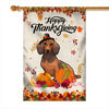 Happy Thanksgiving Funny Dachshund Flag Fall Pumpkin Farmhouse Autumn Thanksgiving | siriusteestore