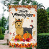 Happy Thanksgiving Funny Yorkie Flag Fall Pumpkin Farmhouse Autumn Thanksgiving | siriusteestore