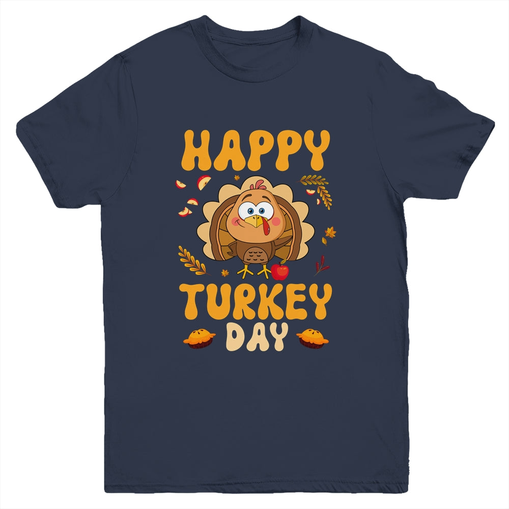 Happy Turkey Day Thanksgiving Day Funny Turkey Thanksgiving Youth Shirt | siriusteestore