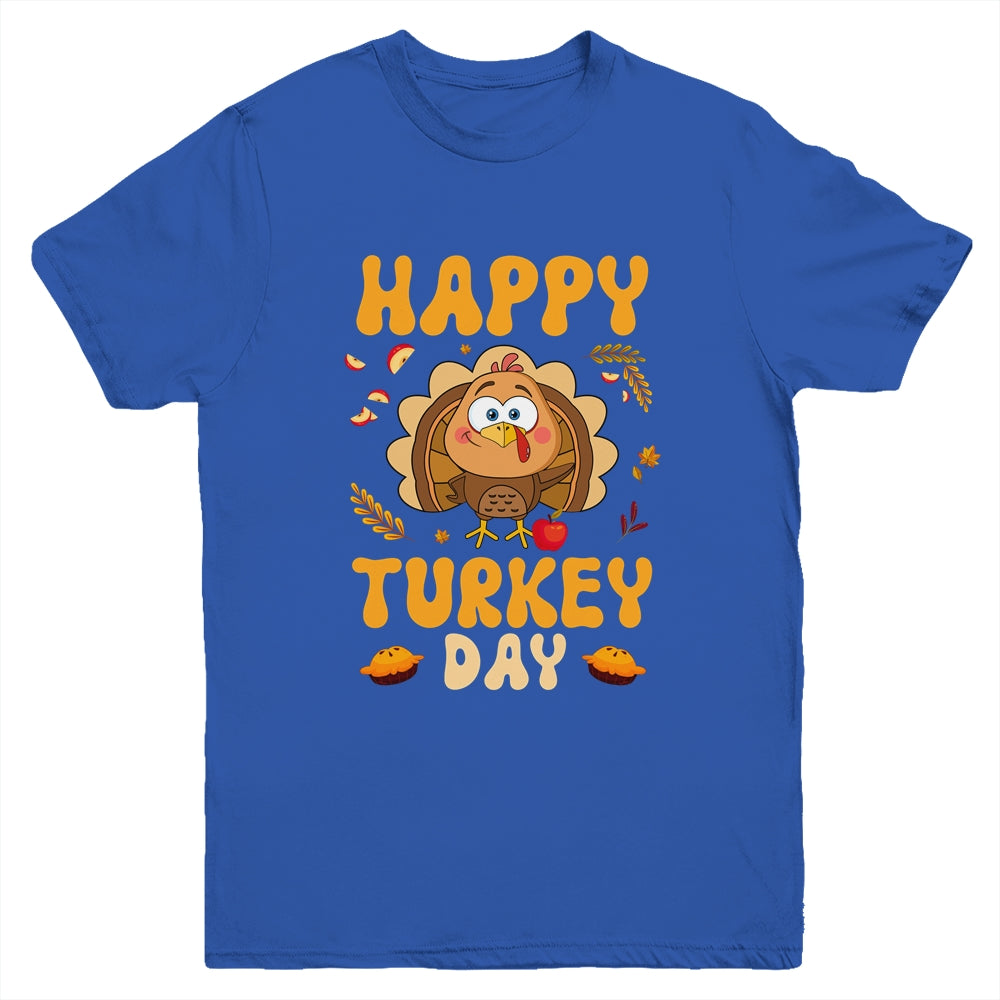 Happy Turkey Day Thanksgiving Day Funny Turkey Thanksgiving Youth Shirt | siriusteestore