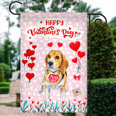 Happy Valentine's Day Beagle Flag Dogs Funny Beagle Heart Balloon | siriusteestore