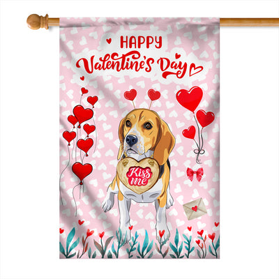 Happy Valentine's Day Beagle Flag Dogs Funny Beagle Heart Balloon | siriusteestore