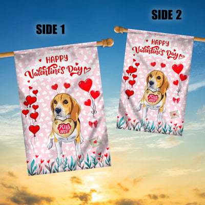 Happy Valentine's Day Beagle Flag Dogs Funny Beagle Heart Balloon | siriusteestore