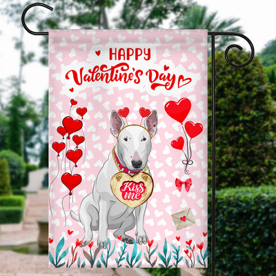 Happy Valentine's Day Bull Terrier Flag Dogs Funny Bull Terrier Heart Balloon | siriusteestore