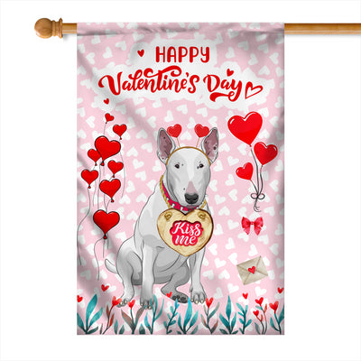 Happy Valentine's Day Bull Terrier Flag Dogs Funny Bull Terrier Heart Balloon | siriusteestore