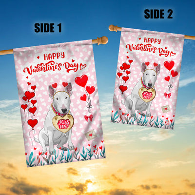 Happy Valentine's Day Bull Terrier Flag Dogs Funny Bull Terrier Heart Balloon | siriusteestore