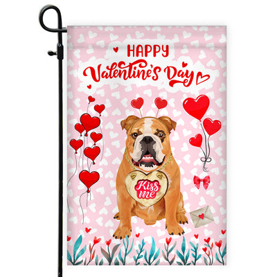 Happy Valentine's Day Bulldog Flag Dogs Funny Bulldog Heart Balloon | siriusteestore