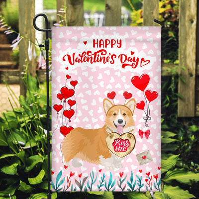 Happy Valentine's Day Corgi Flag Dogs Funny Corgi Heart Balloon | siriusteestore
