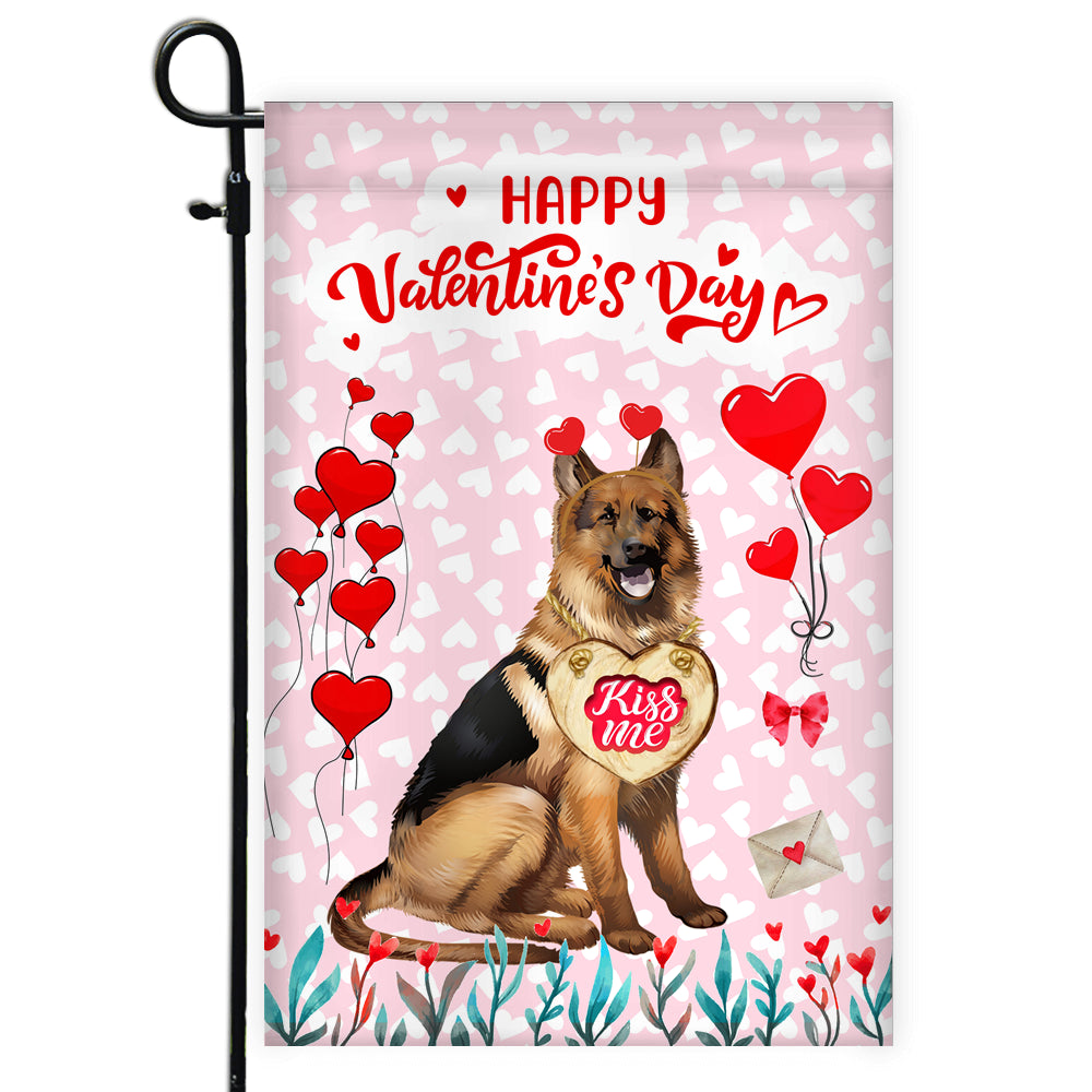 Happy Valentine's Day German Shepherd Flag Dogs Funny German Shepherd Heart Balloon | siriusteestore