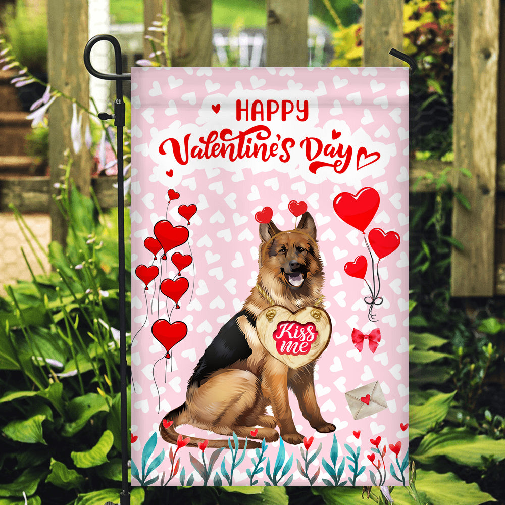 Happy Valentine's Day German Shepherd Flag Dogs Funny German Shepherd Heart Balloon | siriusteestore