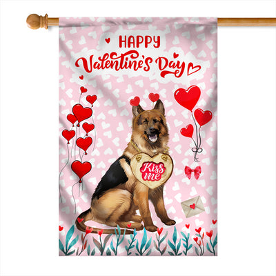 Happy Valentine's Day German Shepherd Flag Dogs Funny German Shepherd Heart Balloon | siriusteestore