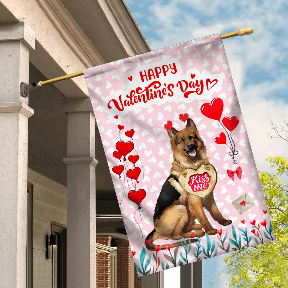 Happy Valentine's Day German Shepherd Flag Dogs Funny German Shepherd Heart Balloon | siriusteestore