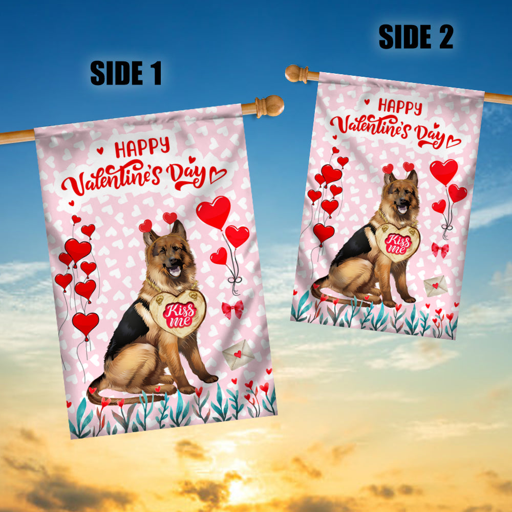 Happy Valentine's Day German Shepherd Flag Dogs Funny German Shepherd Heart Balloon | siriusteestore
