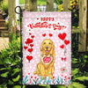 Happy Valentine's Day Golden Retriever Flag Dogs Funny Golden Retriever Heart Balloon | siriusteestore