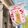 Happy Valentine's Day Golden Retriever Flag Dogs Funny Golden Retriever Heart Balloon | siriusteestore