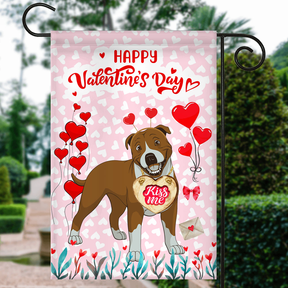 Happy Valentine's Day Pitbull Flag Dogs Funny Pitbull Heart Balloon | siriusteestore