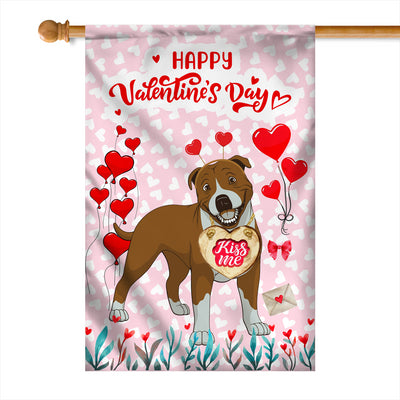 Happy Valentine's Day Pitbull Flag Dogs Funny Pitbull Heart Balloon | siriusteestore