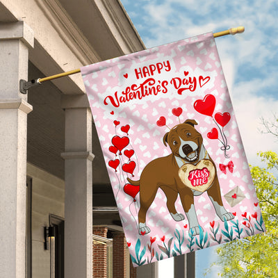 Happy Valentine's Day Pitbull Flag Dogs Funny Pitbull Heart Balloon | siriusteestore