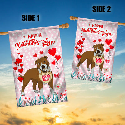 Happy Valentine's Day Pitbull Flag Dogs Funny Pitbull Heart Balloon | siriusteestore