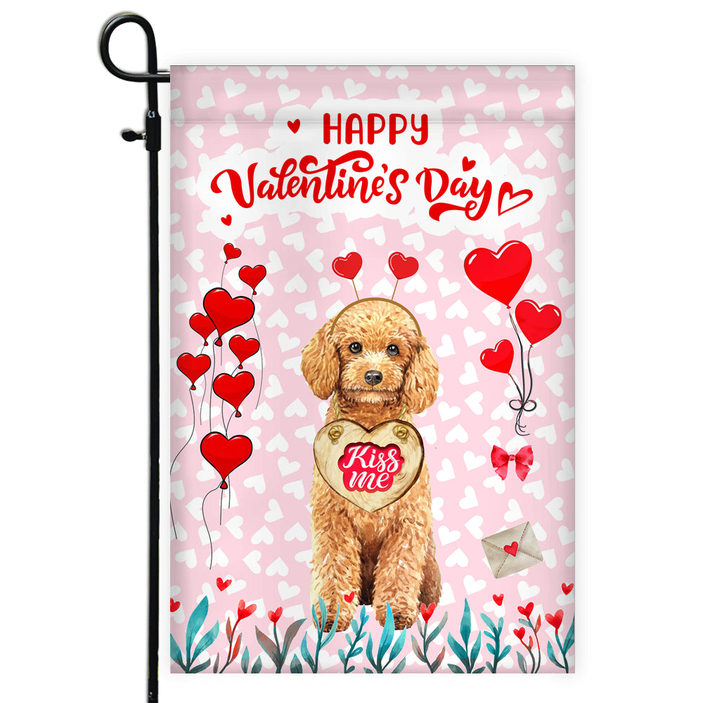 Happy Valentine's Day Poodle Flag Dogs Funny Poodle Heart Balloon | siriusteestore