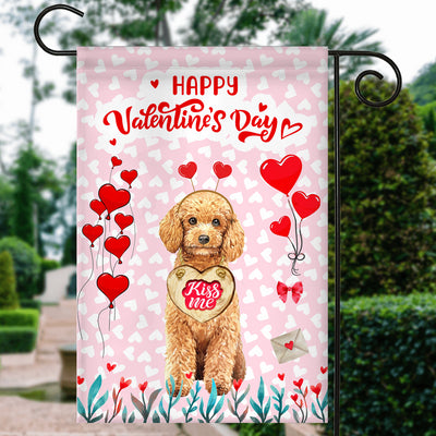 Happy Valentine's Day Poodle Flag Dogs Funny Poodle Heart Balloon | siriusteestore