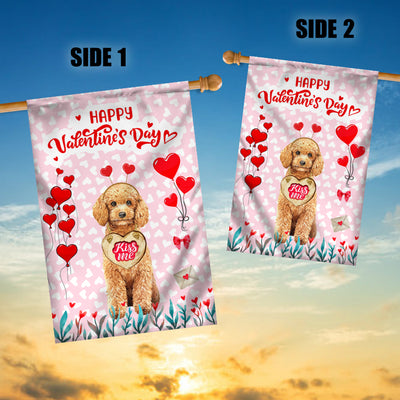 Happy Valentine's Day Poodle Flag Dogs Funny Poodle Heart Balloon | siriusteestore