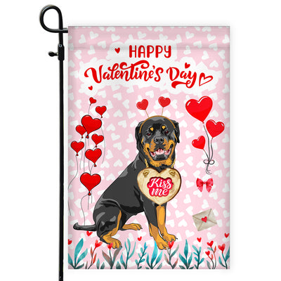 Happy Valentine's Day Rottweiler Flag Dogs Funny Rottweiler Heart Balloon | siriusteestore