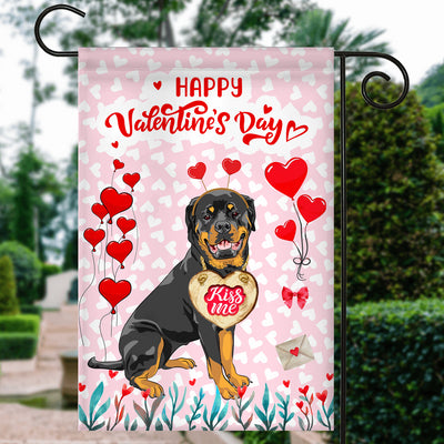 Happy Valentine's Day Rottweiler Flag Dogs Funny Rottweiler Heart Balloon | siriusteestore