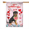 Happy Valentine's Day Rottweiler Flag Dogs Funny Rottweiler Heart Balloon | siriusteestore