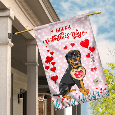 Happy Valentine's Day Rottweiler Flag Dogs Funny Rottweiler Heart Balloon | siriusteestore