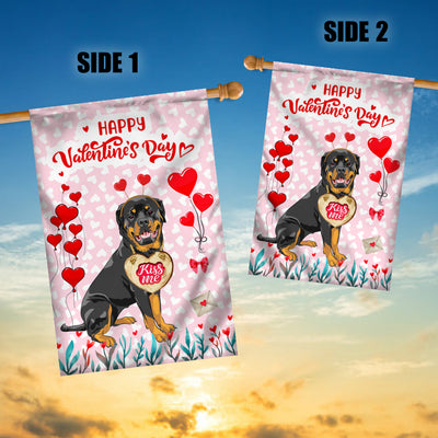 Happy Valentine's Day Rottweiler Flag Dogs Funny Rottweiler Heart Balloon | siriusteestore