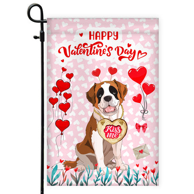 Happy Valentine's Day Saint Bernard Flag Dogs Funny Saint Bernard Heart Balloon | siriusteestore