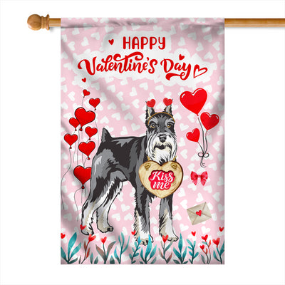 Happy Valentine's Day Schnauzer Flag Dogs Funny Schnauzer Heart Balloon | siriusteestore