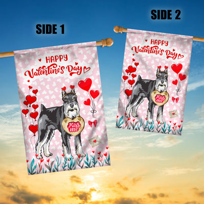 Happy Valentine's Day Schnauzer Flag Dogs Funny Schnauzer Heart Balloon | siriusteestore