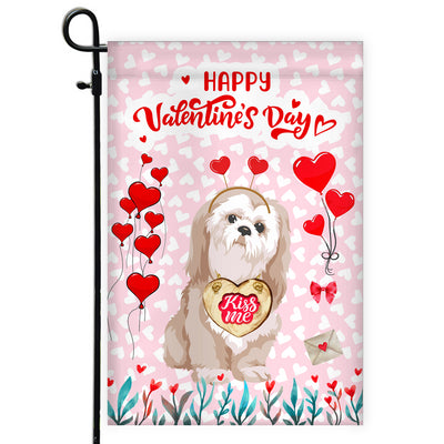 Happy Valentine's Day Shih Tzu Flag Dogs Funny Shih Tzu Heart Balloon | siriusteestore