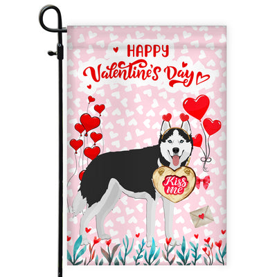 Happy Valentine's Day Siberian Husky Flag Dogs Funny Siberian Husky Heart Balloon | siriusteestore