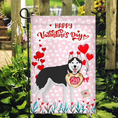 Happy Valentine's Day Siberian Husky Flag Dogs Funny Siberian Husky Heart Balloon | siriusteestore