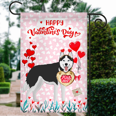 Happy Valentine's Day Siberian Husky Flag Dogs Funny Siberian Husky Heart Balloon | siriusteestore