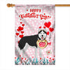 Happy Valentine's Day Siberian Husky Flag Dogs Funny Siberian Husky Heart Balloon | siriusteestore