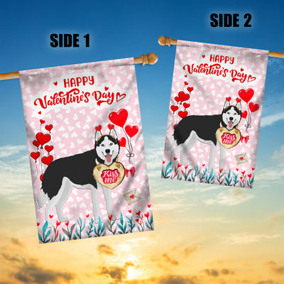 Happy Valentine's Day Siberian Husky Flag Dogs Funny Siberian Husky Heart Balloon | siriusteestore