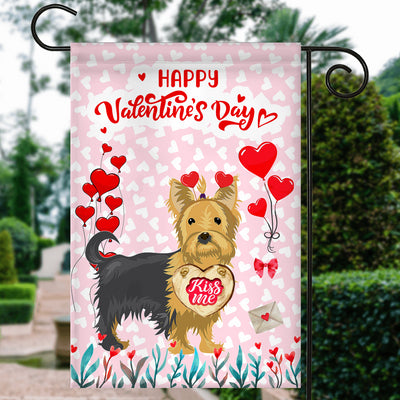 Happy Valentine's Day Yorkie Flag Dogs Funny Yorkie Heart Balloon | siriusteestore