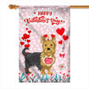 Happy Valentine's Day Yorkie Flag Dogs Funny Yorkie Heart Balloon | siriusteestore