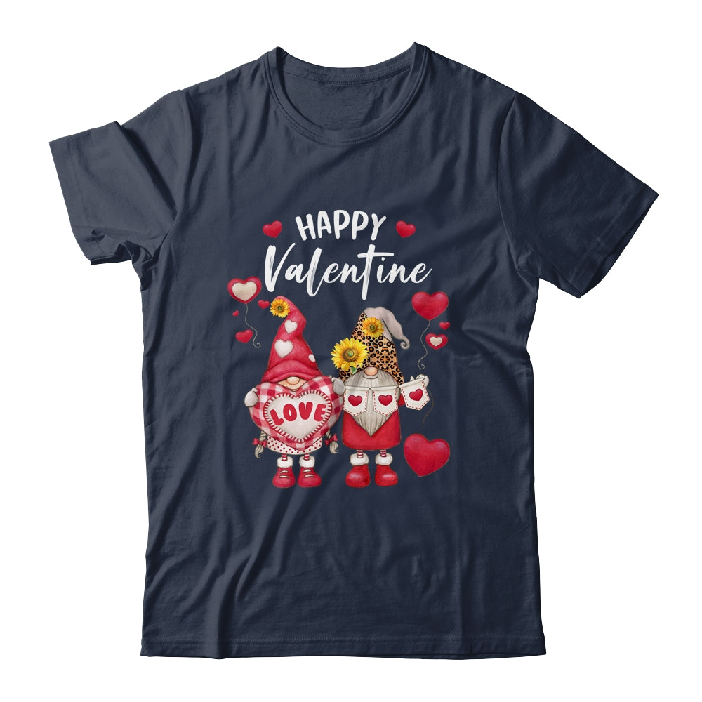 Happy Valentines Day Gnomes With Leopard Sunflower Valentine Shirt & Tank Top | siriusteestore
