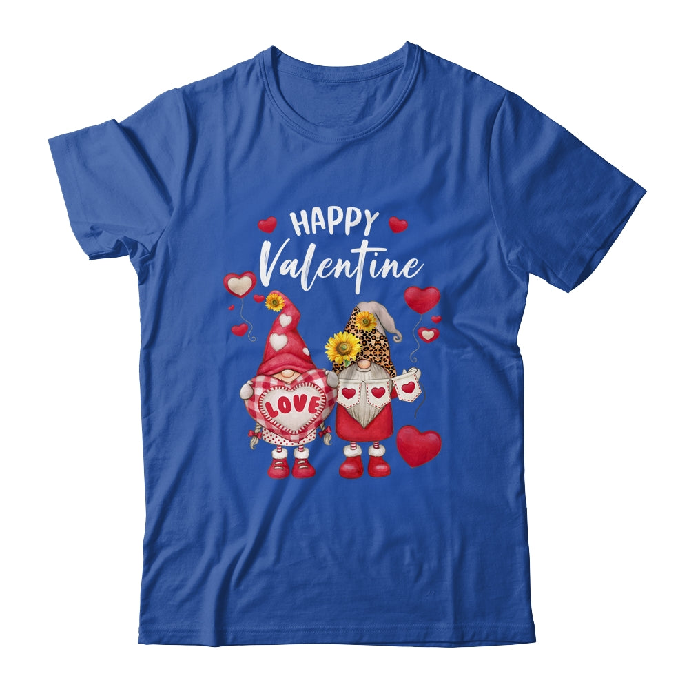 Happy Valentines Day Gnomes With Leopard Sunflower Valentine Shirt & Tank Top | siriusteestore