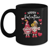 Happy Valentines Day Gnomes With Leopard Sunflower Valentine Mug | siriusteestore