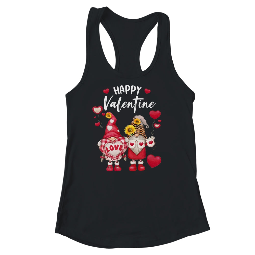 Happy Valentines Day Gnomes With Leopard Sunflower Valentine Shirt & Tank Top | siriusteestore