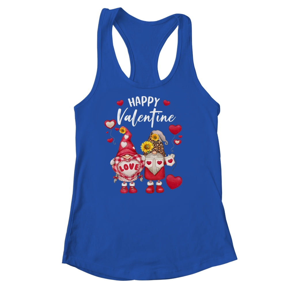 Happy Valentines Day Gnomes With Leopard Sunflower Valentine Shirt & Tank Top | siriusteestore