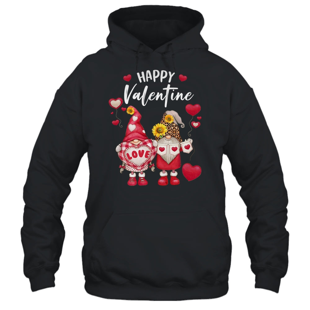 Happy Valentines Day Gnomes With Leopard Sunflower Valentine Shirt & Tank Top | siriusteestore