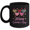 Happy Valentines Day Leopard Plaid Hearts Women Girls Kids Mug | siriusteestore
