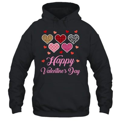 Happy Valentines Day Leopard Plaid Hearts Women Girls Kids Shirt & Tank Top | siriusteestore